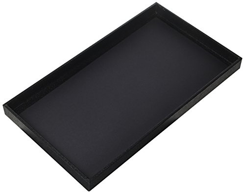 Regal Pak 3-Piece 1 -Inch Deep Black Full Size Plastic Stackable Jewelry Tray 14 3/4 X 8 1/4 X 1H