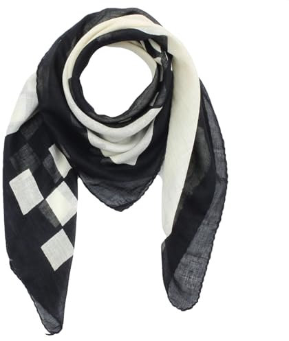 Superfreak® Baumwolltuch mit Ska Muster Tuch Schal 100x100 cm 100% Baumwolle, Farbe: schwarz/weiß