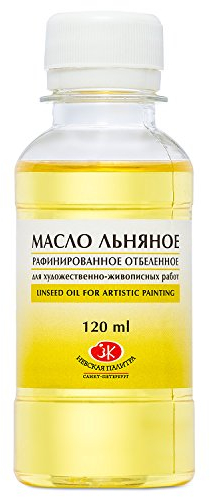Nevskaya-Palitra Leinöl für Ölfarben (120ml) | Verwendung als Verdünnungsmittel für Öl Malerei | Gibt Ihnen mehr Zeit Bevor die Farben trocken Werden