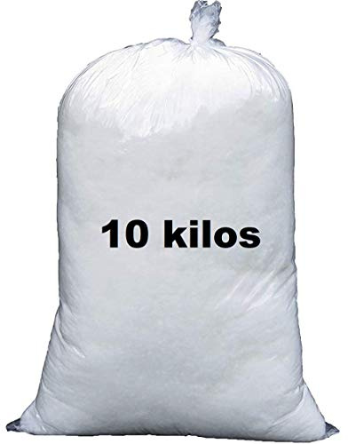 NGB 10 kg de Rembourrage en Microfibre Polyester pour Peluches et Coussins, Idéal Couture Carton de 10 kg, Blanc Lavable - Made in France