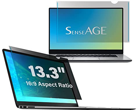 SenseAGE Laptop Sichtschutzfolie 13,3 Zoll 16:9 Privacy Screen Filter Abnehmbar, Laptop Blickschutzfilter Kompatibel mit HP/Lenovo/ASUS/Dell/Acer Notebook, Blendschutz Anti-Spy Blickschutzfolie 13,3