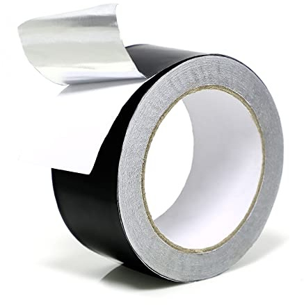 SICCOMA Black Aluminum Foil Tape 2 in x 65 Feet 3.94 Mil Hot & Cold Shield Resistant Black Foil Tape HVAC Sealing & Patching Hot Cold Air Duct Tape for Pipe, Metal Repair, HVAC, Air Ducts, Insulation