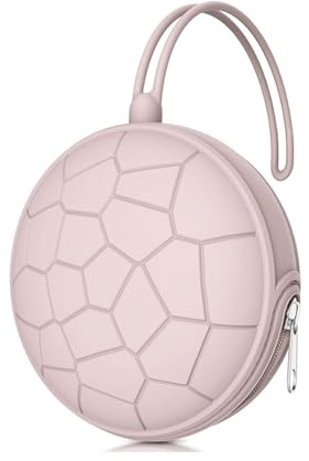 Smlpuame Silikon Schnullerbox Mädchen Junge,BPA-Freiem Silikon Schnullerhalter Aufbewahrung für 2 Schnuller,Wasserdicht Schnullerhalter Schnullerbox für Wickelrucksack(Rosa)