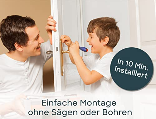 SOREX wireless Solutions Serrure de porte électronique FACILE empreinte digitale, poignée de porte - serrure empreinte digitale & smartphone, compatible avec Alexa & Google Home (argent)