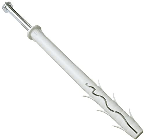 AERZETIX - C57443 - Lot de 10 Chevilles en Plastique à tête fraisée à ailettes Ø12x160 mm + 10 vis tirefonds Ø8x160 mm à Empreinte 6 pans en Acier - Couleur Argent