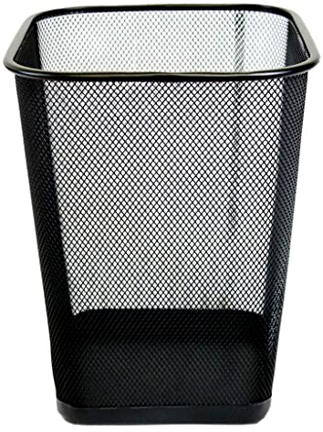 Best House | Metal Mesh Bins | Square | 9 Litres | BLACK | Pack of 1 | Metal Wire Waste Basket Paper Bin | Lightweight and Sturdy Rubbish Bin | Ideal for Kitchen Home Office Living Room Bedroom