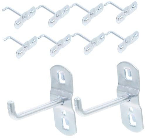 VILLCASE Lot de 30 crochets muraux en métal pour panneau perforé - Crochets muraux adhésifs pour serviette de douche - Crochets robustes en fer à visser pour bureau