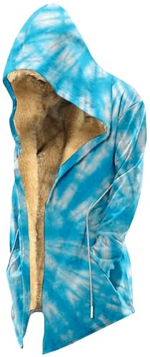 Black Jacket, Herren Farbe Gedruckt Samt Verdickt Lange Jacke Männer Lässig Große Größe Reißverschluss Fur Coat Men Herrenwesten Sommer Winter Coat Sicherheitsweste Coats For (XXL, Himmelblau)
