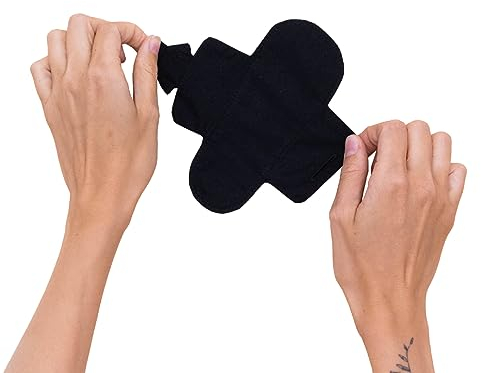 Slipeinlagen waschbar | GOTS Bio Baumwolle | Bio-Stoffbinde | Waschbare Slipeinlagen | MADE IN EU | Wiederverwendbare Stoff Slipeinlagen | Tauschsystem Periodenunterwäsche (3er Set) (stark)