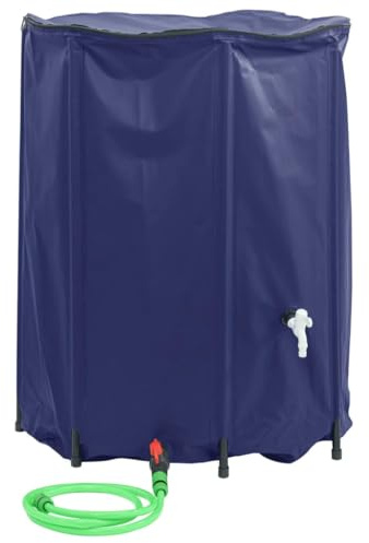 vidaXL Vattentank med kran vikbar 750 L PVC, vattenbehållare, vatten tank, portabel vattentank, vatten behållare, vikbar vattentank