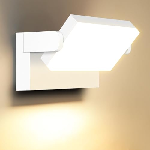 ledmo 60W Applique da Parete LED Esterno 360° Moderno Lampade da Esterno Regolabile Faretto Led da Esterno per Terrazza Ingresso Giardini, Bianco, 126 LEDs, 5000 Lumen, Bianco Caldo 3000K, IP65