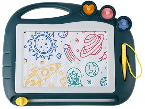 Lavagnetta Cancellabile Bambini,Lavagna Magnetica per Bambini con 3 Timbri, Giocattolo Lavagna per Bambini, Regalo Per Ragazzi e Ragazze di 3 4 5 Anni