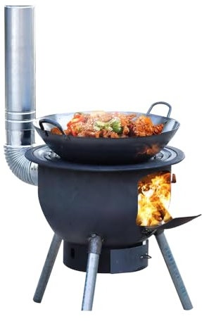 Stufa a Legna da Interno in Ghisa, Piccola per Riscaldamento Familiare, Multifunzionale per Campeggio, Tendas, Calore e Cottura (43 * 55cm)