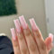 24PCS Long Coffin Press on Nails - Pink künstliche Nägel Zum Aufkleben - Lang Ballerina Nägel zum Aufkleben Full Cover in Salonqualität Fake nails (Baby Pink)