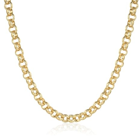Gold Belcher Chain For Unisex,16-Inch 8mm Round Link Necklace, PVD Gold Plated – Bling King London