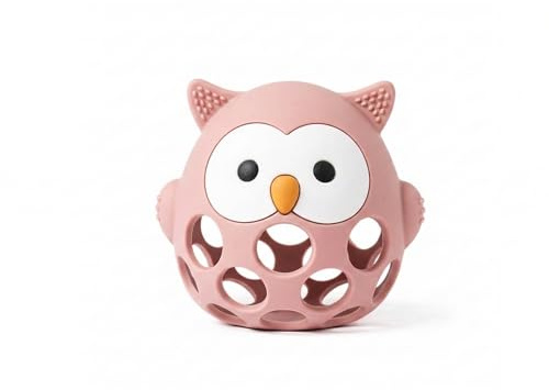 Baby’s Way Teething Toy – Owl Silicone Teether Toy & Rattle Ball for Babies 3–6 Months Toys for 6–12 Months – Baby Teething Relief, Silicone Teethers for Babies