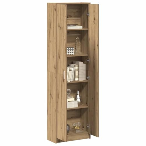 vidaXL Guardaroba con Lo scaffale Rovere Artigianale 55 x 25 x 189 cm, Armadio Moderno Rettangolare per Camera da Letto, con Porte a Battente, in Legno ingegnerizzato, Spazio Ampio
