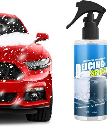 Krujecnt Spray anticongelante para parabrisas, 100 ml, anticongelante, descongelador para coche, para automóvil, camión, SUV, nieve, hielo, invierno, ventana, parabrisas de vidrio