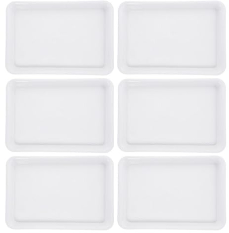 YOSADIER Platos para Macetas 6 Unidades de Bandejas Rectangulares de Plástico para Plantas en Maceta, Aptas para Bonsáis y Plantas de Interior