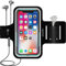 smartlle Arm Phone Holder Running Armband for iPhone 13 12 11 Mini SE X XR XS 8 7 6s 6 Sweatproof Adjustable, Samsung Galaxy S22 21/A/Note, Xiaomi, LG, Huawei, 6.1”, Gym Workout Sport-Armband (Black)