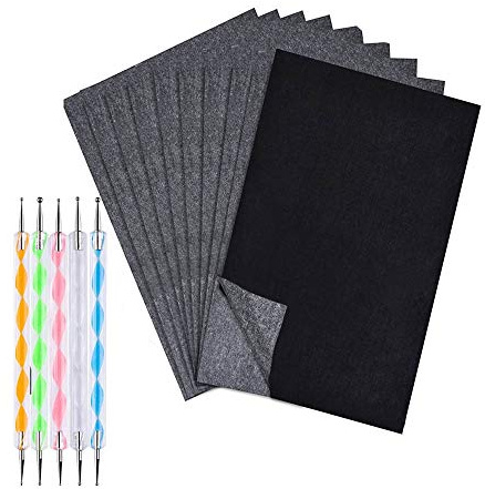 100 Sheets Carbon Transfer Paper, Yesallwas Black A4 Tracing Graphite Copy Paper with Embossing Stylus Set, Idea for Wood/Paper/Canvas and Other Art Surfaces Tracing Copy (A)
