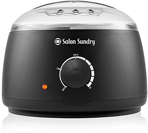Salon Sundry Portable Electric Hot Wax Warmer Machine for Hair Removal - Black with Clear Lid