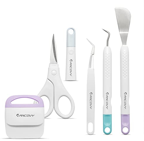 RANCOVY Basiswerkzeuge für Cricut Vinyl Basic Tool zur Joy Werkzeuge für Cricut/Silhouette/Siser/Oracal 631 651 751, Entgitterwerkzeug Plotter Zubehör Bastelwerkzeug Set