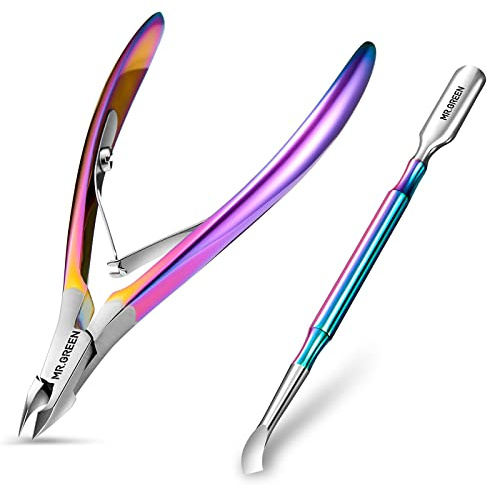 Cuticle Trimmer with Cuticle Pusher,Cuticle Nipper Professional Stainless Steel Cuticle Cutter,Sharp Durable Pedicure Manicure Tools for Fingernails and Toenails