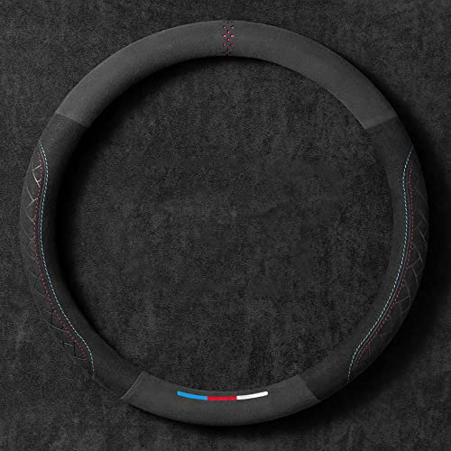 QUNNO Auto Coprivolante, per BMW Série 1 Series 1er Serie 1 E81 E82 E87 E88 F20 F21 F40 F52 116i M135i Coprivolante Pelle Microfibra Antiscivolo Accessori,Style A - Shape O