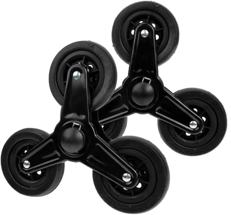 perfk 2 Piezas de Repuesto para Carrito de Compras, Ruedas de Carro, Carrito de Utilidad, Ruedas de Escalera, diámetro de Rueda de 9,5 cm, Ruedas Negras