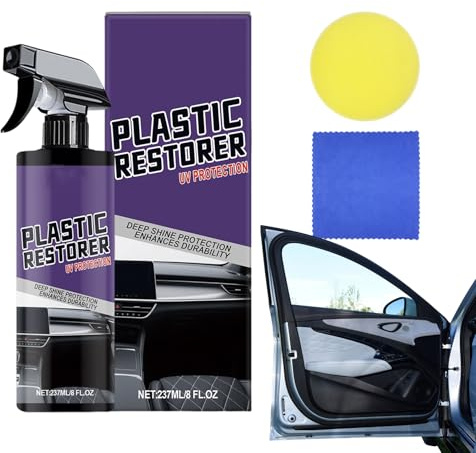 Restaurador de recorte, esmalte de brillo de tablero para el interior del vehículo, protección UV con función de recubrimiento, restauración de parachoques, paneles de puerta, parachoques y renovación