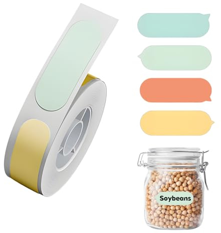 Thermal Label Stickers, 14x40mm Bubble Shape, Self-Adhesive Waterproof Tape for D110/D11/D101 Label Maker for Cable Jewelry Name Tags Home Office Organisation