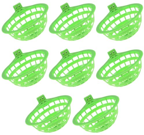 BESTonZON 8 Pezzi Nidi per Uccelli in Plastica Verde, Nido Circolare per Fringuelli e Pappagalli, Comfort Arieggiato e Rifugio Stabile per Uso in Voliera e Cova