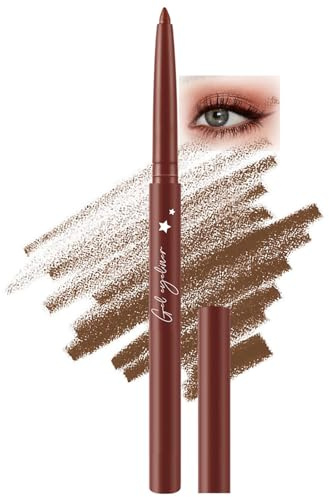 Waterproof Brown Gel Eyeliner Pencil for Mature Skin – Long-Lasting, Smudge-Proof, Quick-Dry Formula with Fine Tip for Precise Application – Highly Pigmented for Bold or Natural Eye Looks (Brown)