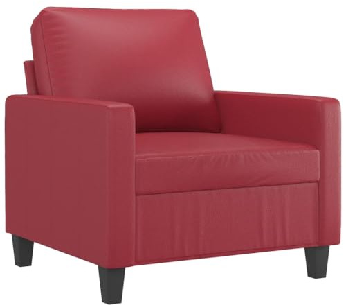 Genérico Sillón Cuero sintético Rojo Tinto 60 cm,Mobiliario,Sofás,Rojo,14.8 kg,359130