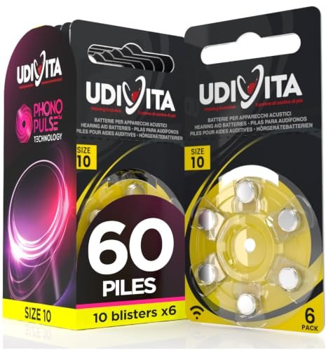 60 Pilas para Audífonos Tamaño 10 (Amarillas) PR70 VARTA Zinc Aire Tensión Estable Larga Duración a Prueba de Fugas Compatibles con Todos los Dispositivos Made in Germany – 10 Blister de 6 Pilas