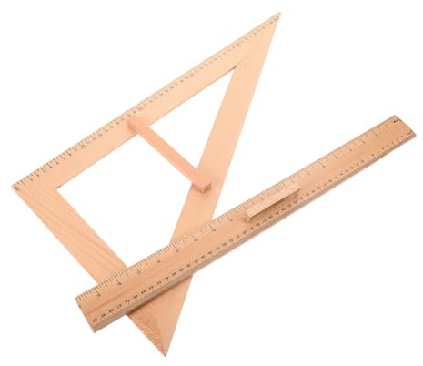 GOOHOCHY Règle de tailleur en bois 50 cm 2 pièces double échelle outil de mesure pour dessin en classe