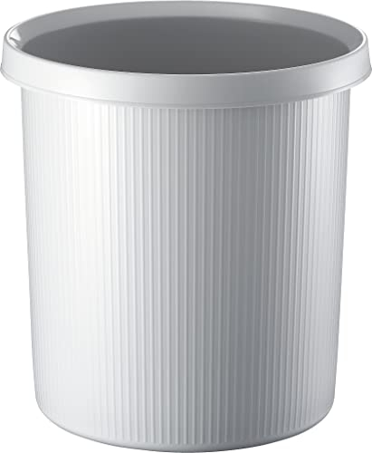 helit H6105782 - Papierkorb „the german line“ 18 Liter, lichtgrau, mit umlaufendem Griffrand, aus Kunststoff, 1 Stück