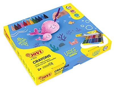 Jovi - Wax Crayon Bulk pack, 300 Count in 12 colors, Hexagonal shape