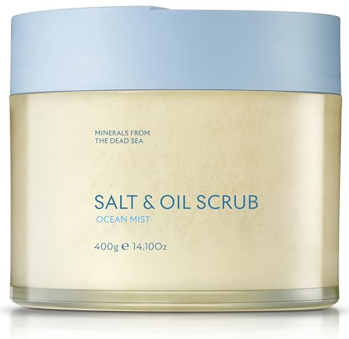 SEACRET Dead Sea Salt & Oil Body Scrub, Ocean Mist - Exfoliating Scrub for Rough Dry Skin, Strawberry Legs, KP with 8 Botanical Oils, Paraben-Free, 14.1 oz