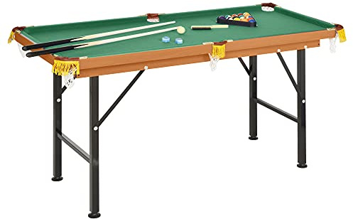 Soozier 55 Portable Folding Billiards Table Game Pool Table w/Cues Green