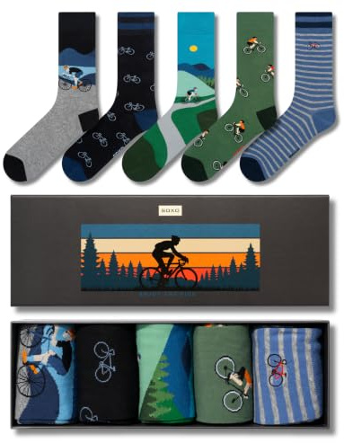 soxo Aventura Calcetines Hombre Divertidos Algodon Regalos Colores Regalo Hombres En Una Caja 40-45 Bike Ride 5 Pares