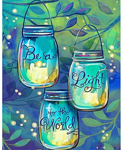 PeBoo 5D DIY Diamant Malerei Kits Voll Bohren Leichte Flasche Erwachsene Kinder Kristall Strass Mosaik Diamond Painting Art Kreuzstich Stickerei Craft Wohnzimmer Schlafzimmer Wanddekor 40x50cm