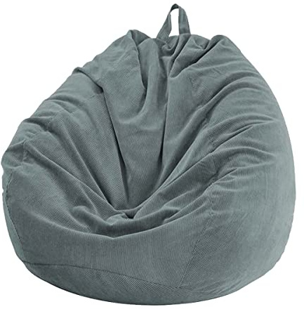 Chickwin Housse de Pouf Poire, Velours Côtelé Fauteuil Poire sans Remplissage pour Extérieur et Intérieur Détente, Chaise Longue de Salon, Chambre Coussin (Anthracite,100x120cm)