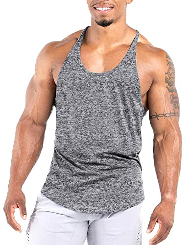 Agilelin Canottiera Uomo Palestra Allenamento Canotta Bodybuilding da Ginnastica ad Asciugatura Rapida(Grigio/M)