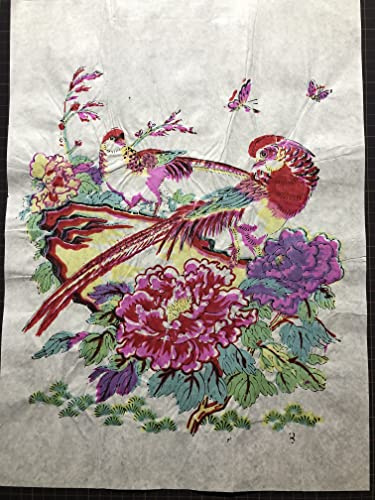 Folk xilografia Capodanno immagini (11 fiori finestra (carta tagliata)