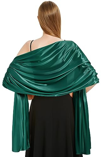 Vijamiy Chal Mujer Fiesta Estolas Seda para Bodas Pashmina Elegante Bufanda Pañuelo para Vestido Ceremonias Eventos de Noche 200x70cm