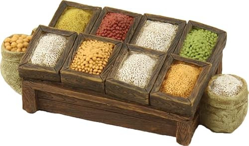 FADEDA Banco di mercato spezie/altezza: 4 cm/dipinta a mano/statuette fedeli ai dettagli, decorazione da tavolo di Natale accessori presepe