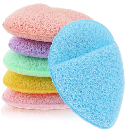 6 Stück Peeling Schwamm Reinigungsschwamm Gesicht Wiederverwendbare Schwämme Für Gesichtsreinigung Gesicht Gesichtsreinigung Sponge Sowohl für Make-Up Entfernung