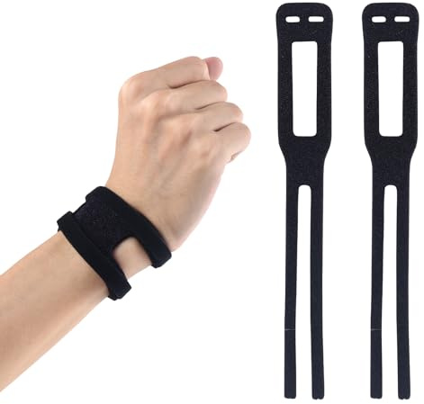 DOCEPERT TFCC - Fascia da polso regolabile, 2 pezzi, supporto da polso, traspirante, sottile, ideale per basket, fitness, yoga e sollevamento pesi, taglia unica (nero)